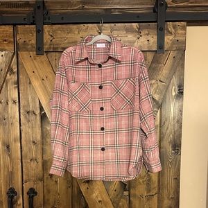 Pink Shirt/Shacket by Pink Lily size Large